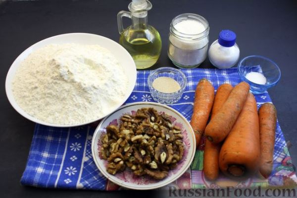 Постные ватрушки с морковью и орехами